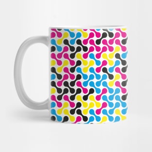 CMYK Colour Metaballs Pattern (White) Mug